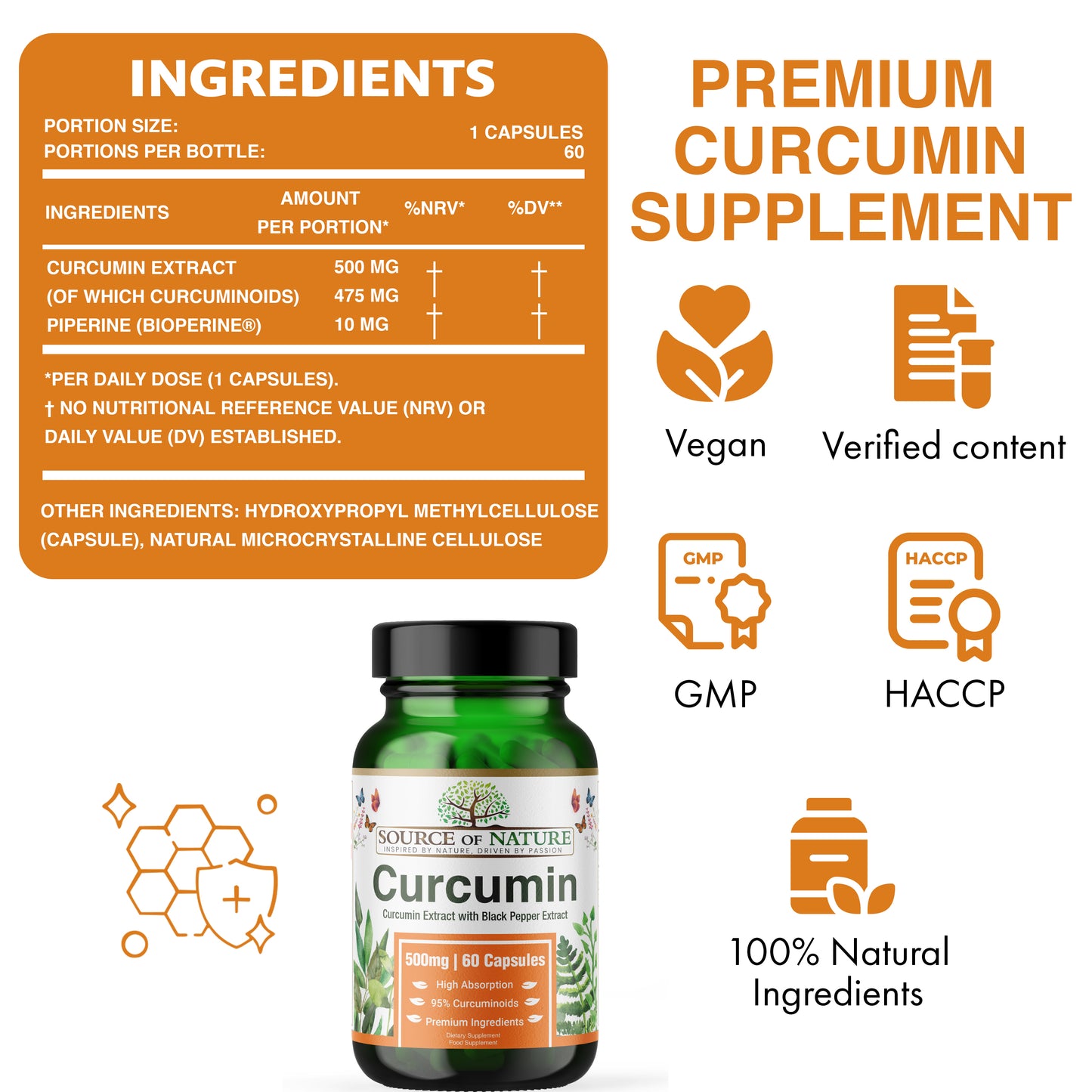 Curcumin 500mg | 60 Capsules | 2-Month Supply