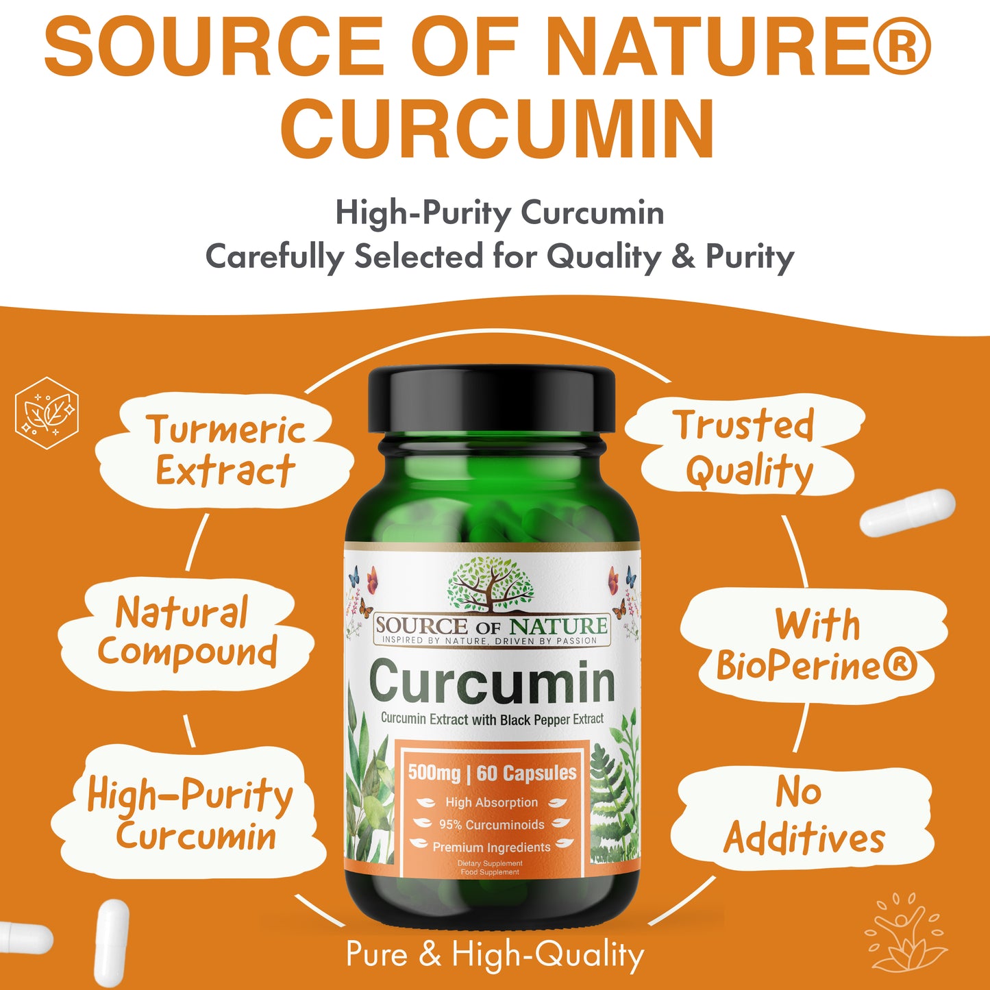 Curcumin 500mg | 60 Capsules | 2-Month Supply