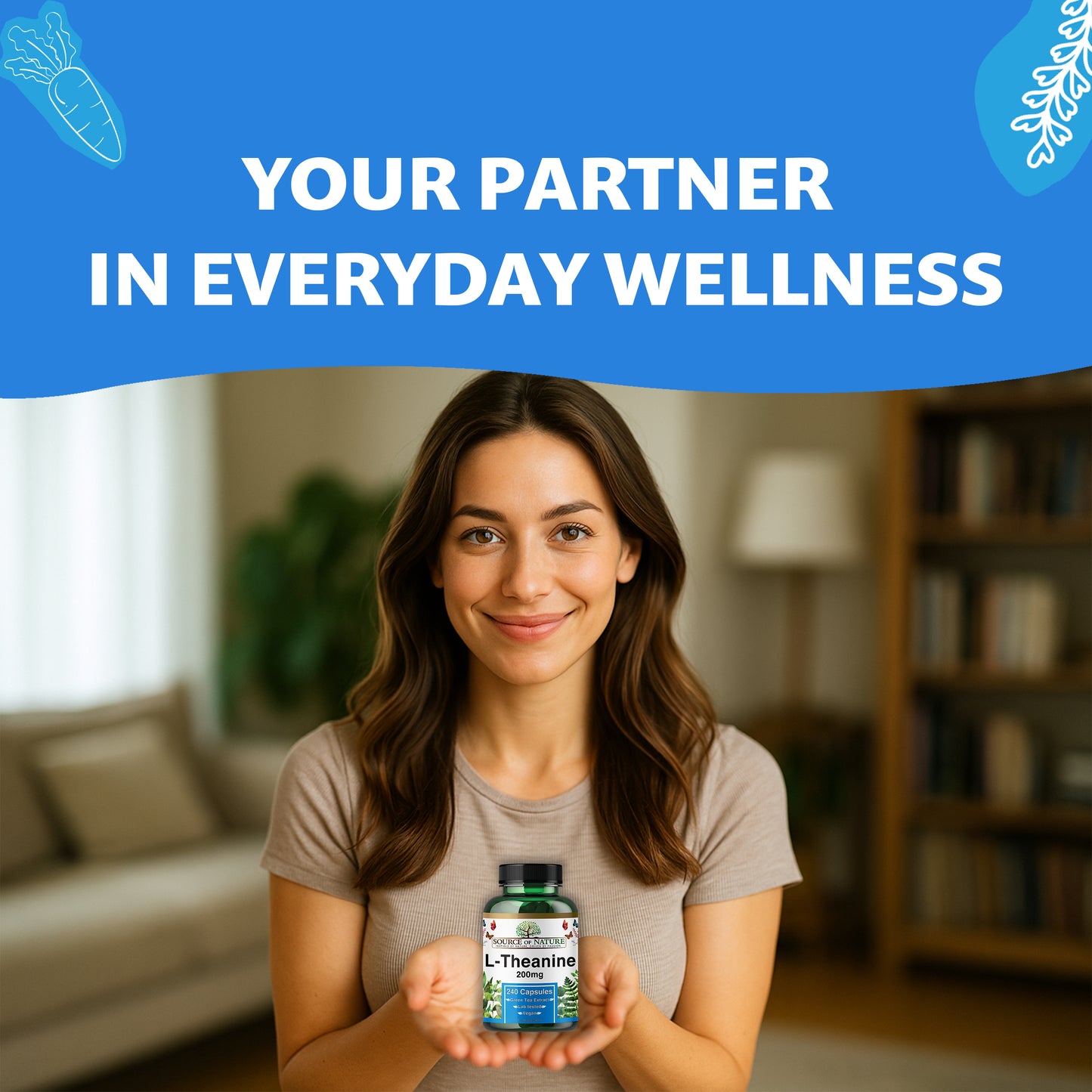 L-Theanine 200 mg – 240 Vegan Capsules – High Strength Amino Acid from Green Tea | 8-Month Supply | 98% Pure, No Additives