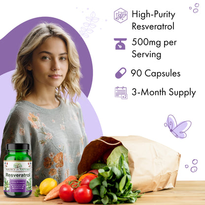 Resveratrol 500mg | 90 Capsules | 3-Month Supply