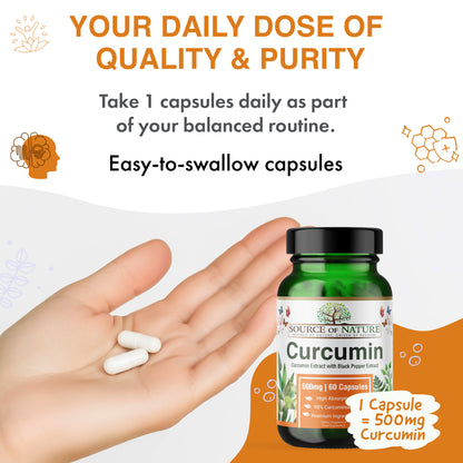 Curcumin 500mg | 60 Capsules | 2-Month Supply