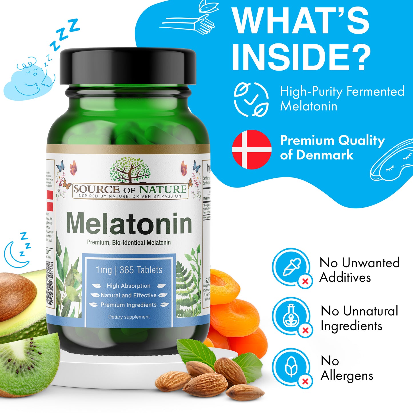 1mg Melatonin | 365 Tablets | 2-Years Supply