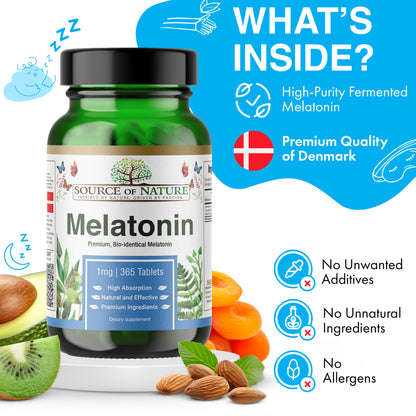 1mg Melatonin | 365 Tablets | 2-Years Supply
