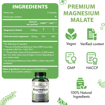 Magnesium Malate 645mg | 180 Capsules | 3-Month Supply