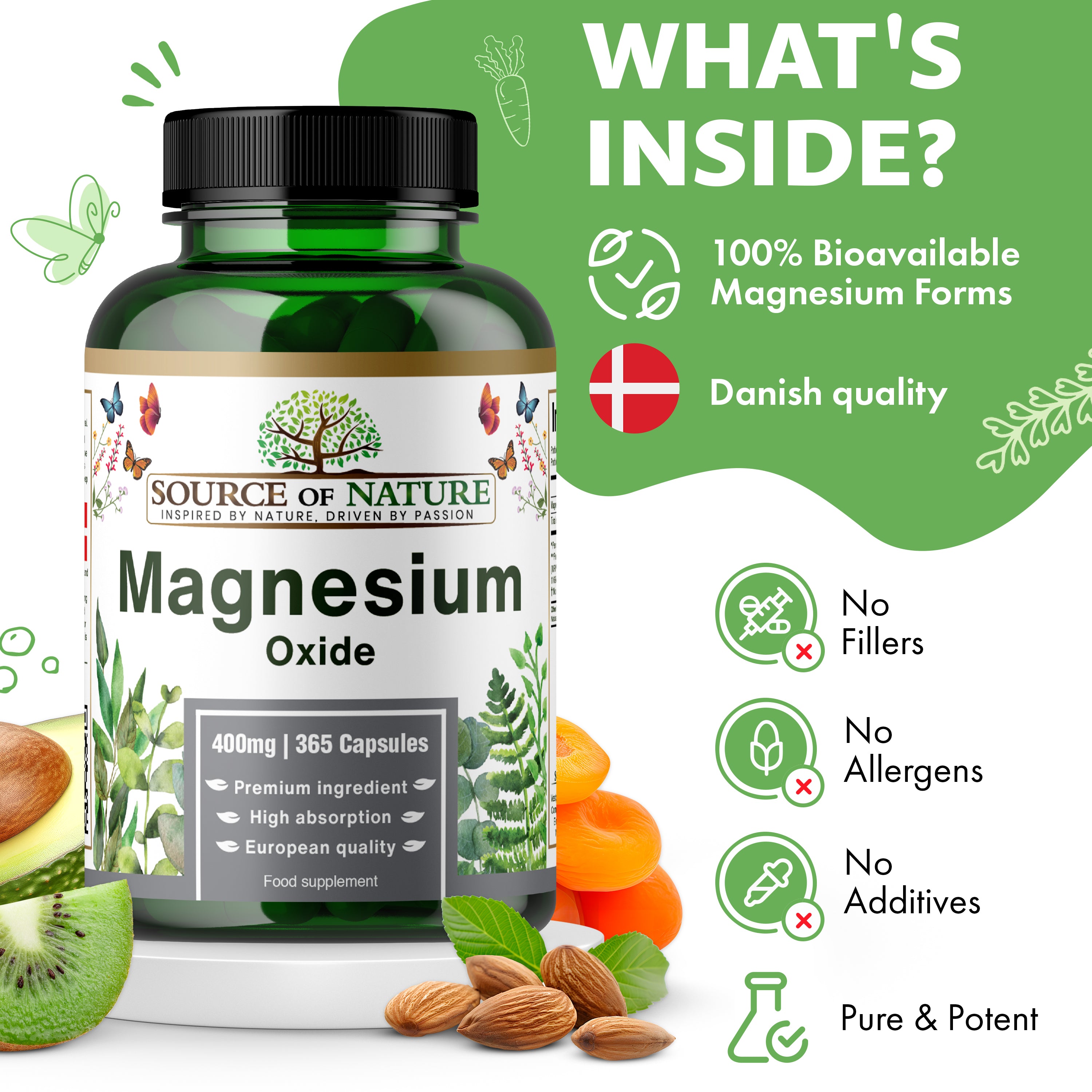 Magnesium Oxide 665mg | 365 Capsules | 12-Month Supply
