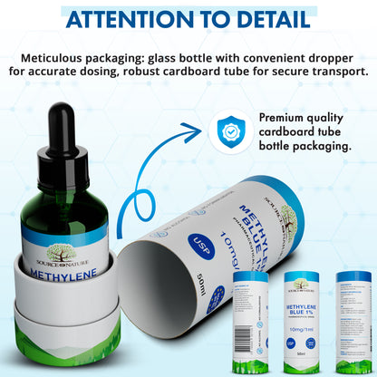 1% Methylene Blue | 50ml Dropper Bottle | Pharmaceutical Grade USP