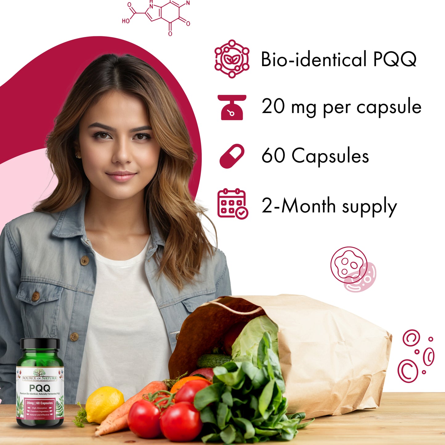 20mg PQQ | 60 Capsules | 2 Month Supply
