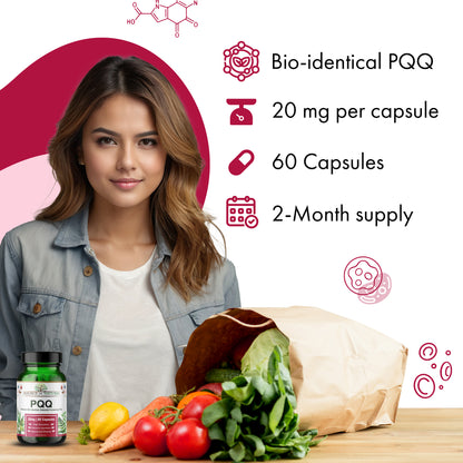 20mg PQQ | 60 Capsules | 2 Month Supply