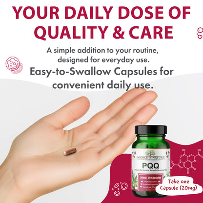 20mg PQQ | 60 Capsules | 2 Month Supply