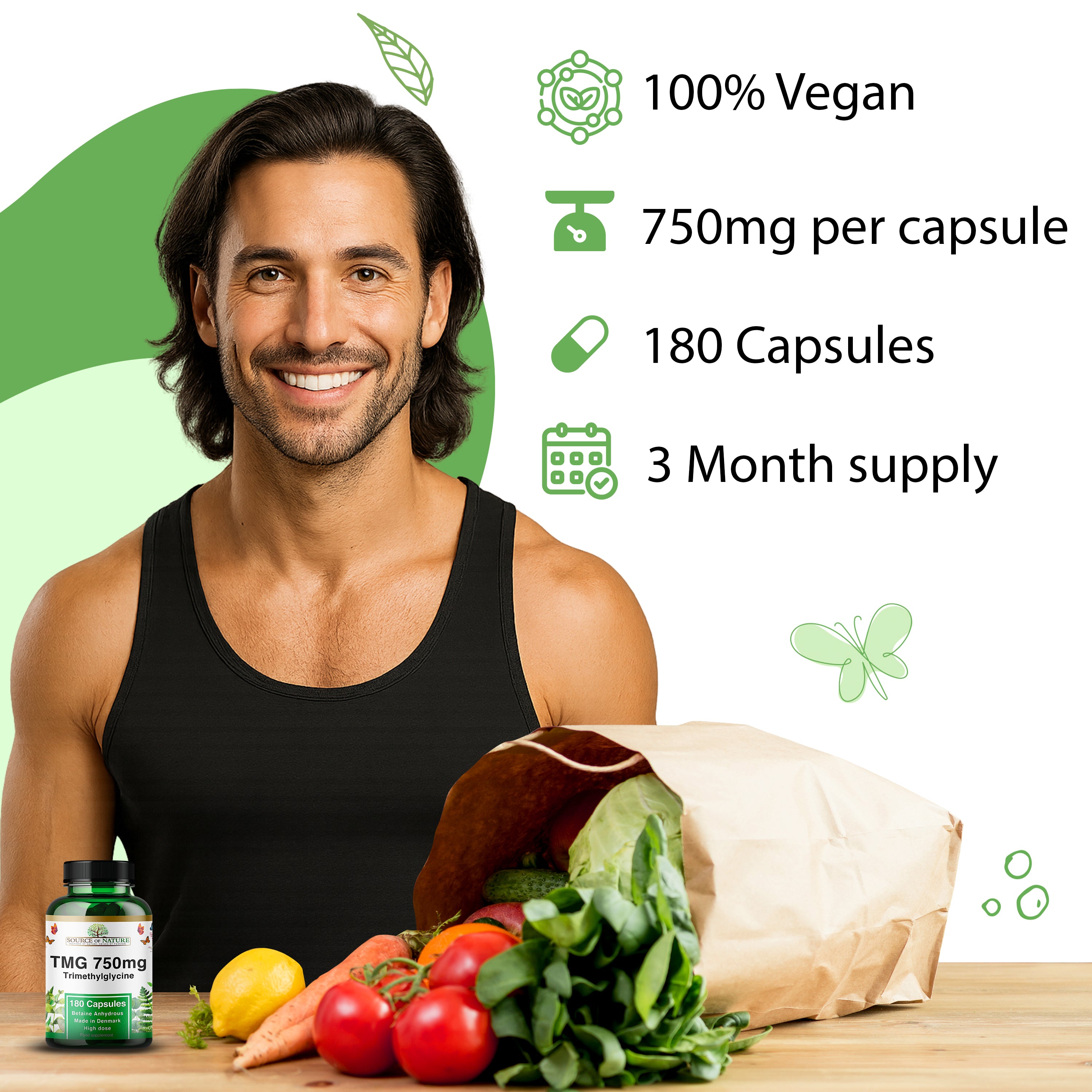 750mg TMG | 180 Capsules | 3-Month Supply