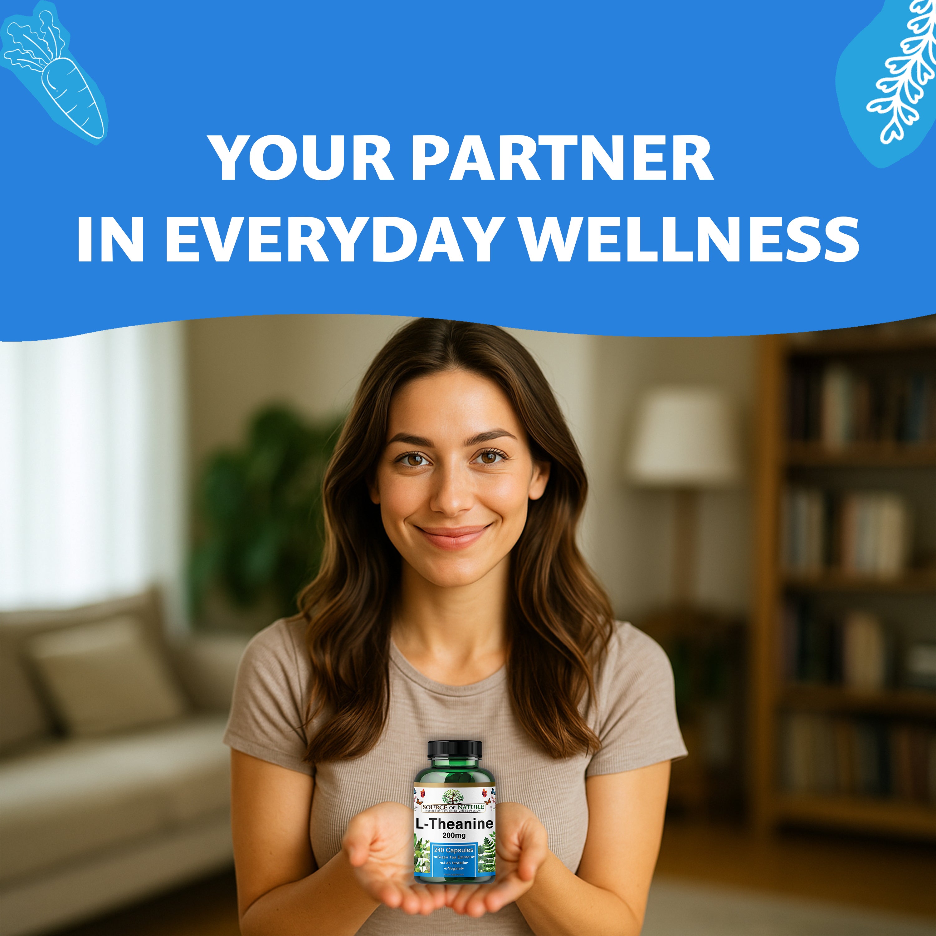 L-Theanine 200 mg – 240 Vegan Capsules – High Strength Amino Acid from Green Tea | 8-Month Supply | 98% Pure, No Additives