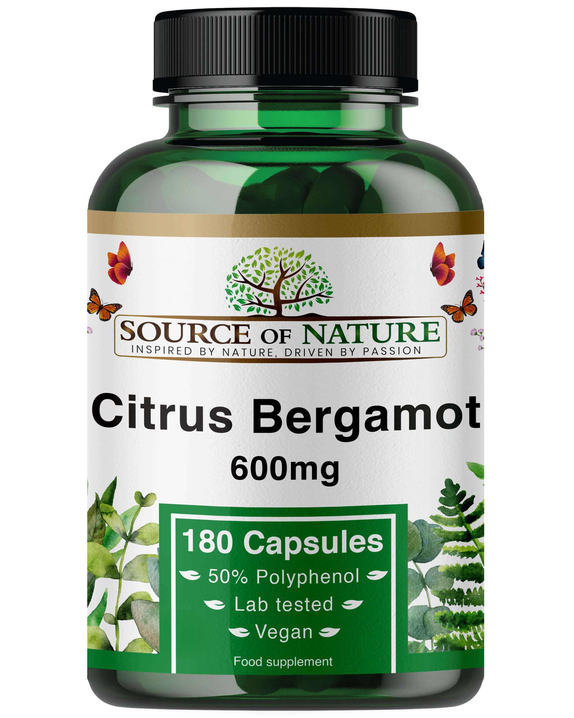 Citrus Bergamot Capsules | 600 mg per Capsule | 180 Capsules