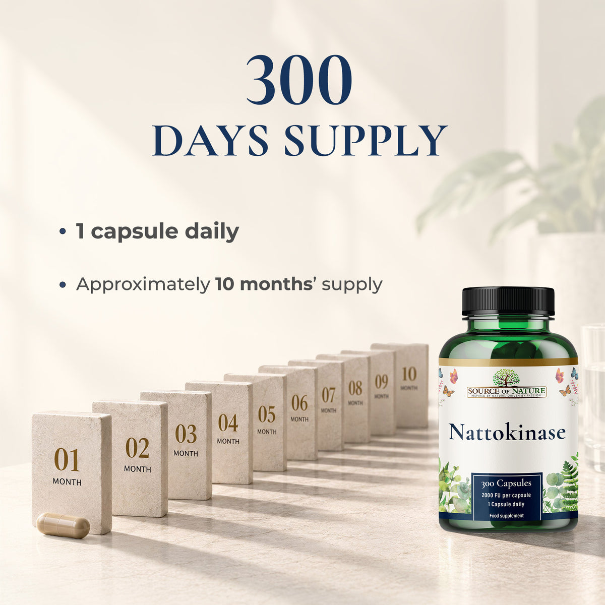 Nattokinase 2,000 FU | 100 mg | 300 Capsules