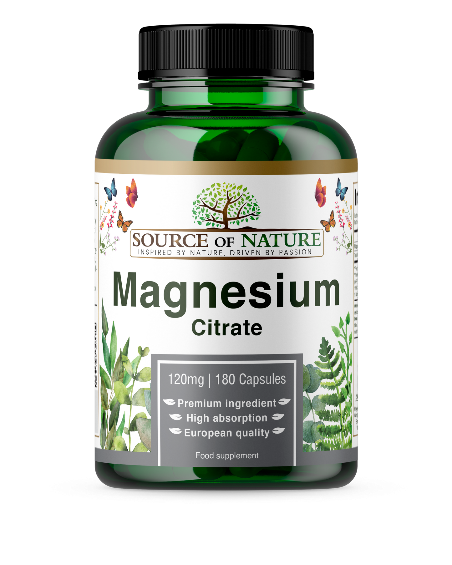 Magnesium Citrate 750mg | 180 Capsules | 3-Month Supply