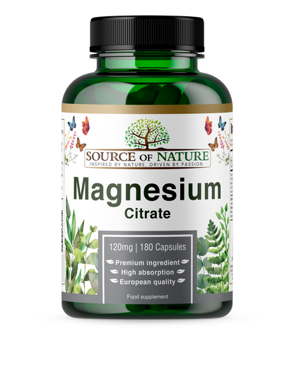 Magnesium Citrate 750mg | 180 Capsules | 3-Month Supply