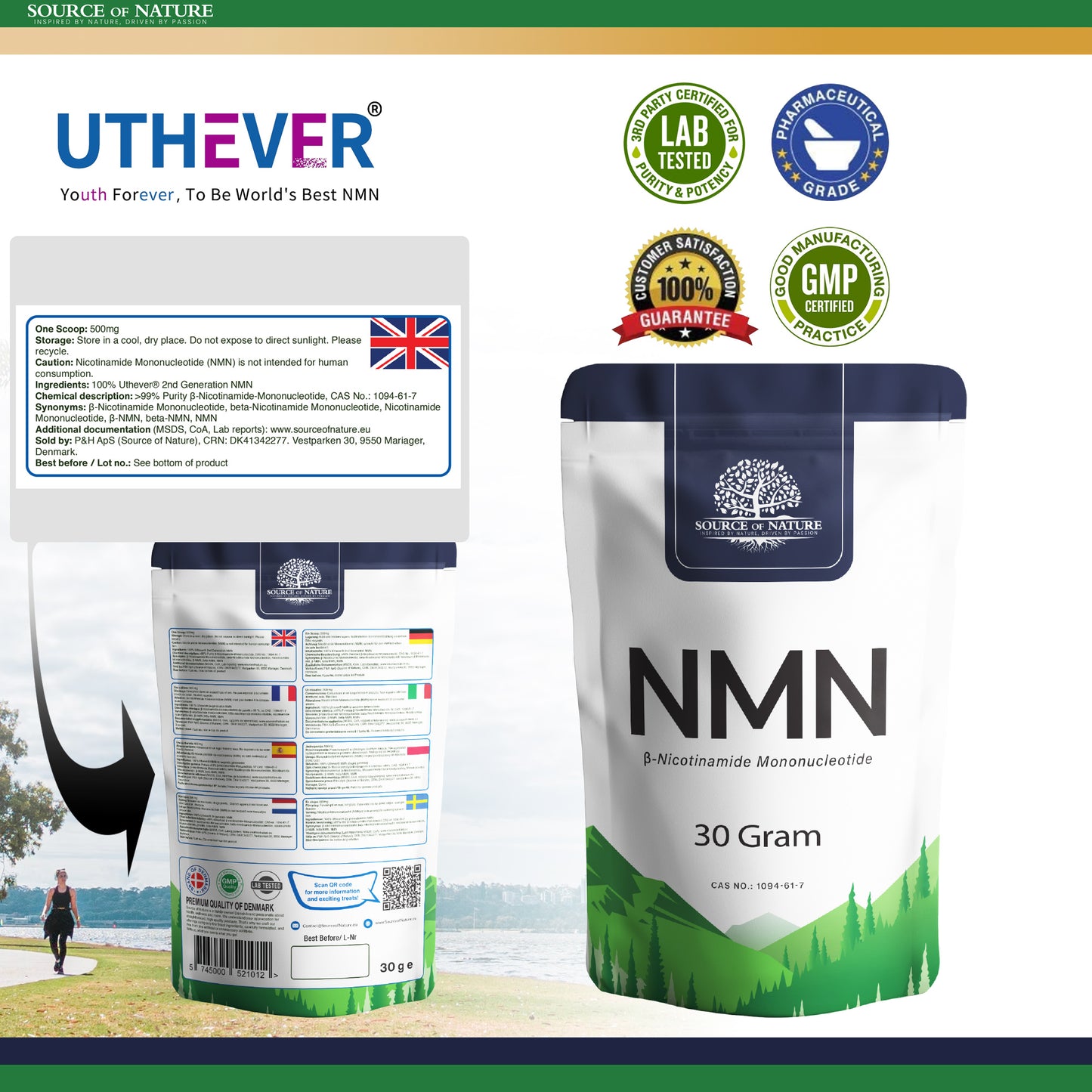 β-Nicotinamide-Mononucleotide 30 Gram (Uthever® 2. Gen NMN)