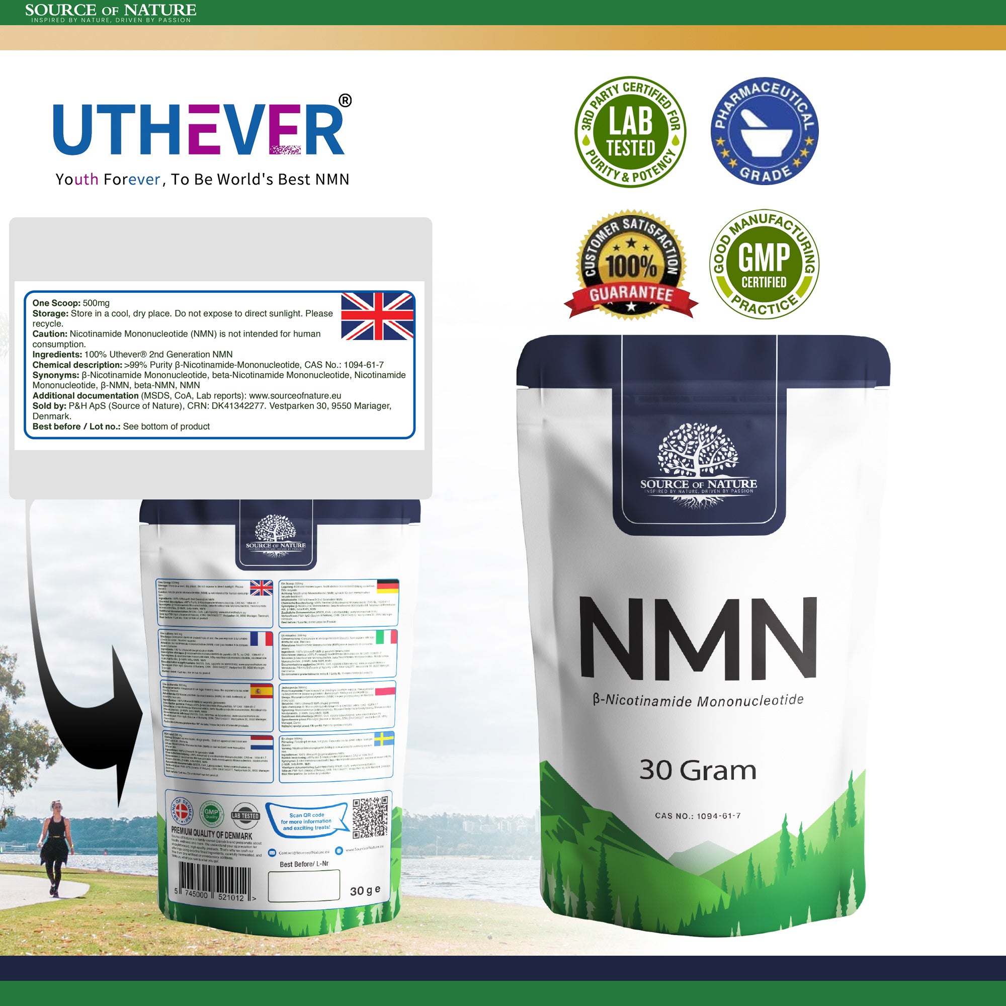 β-Nicotinamide-Mononucleotide 30 Gram (Uthever® 2. Gen NMN)