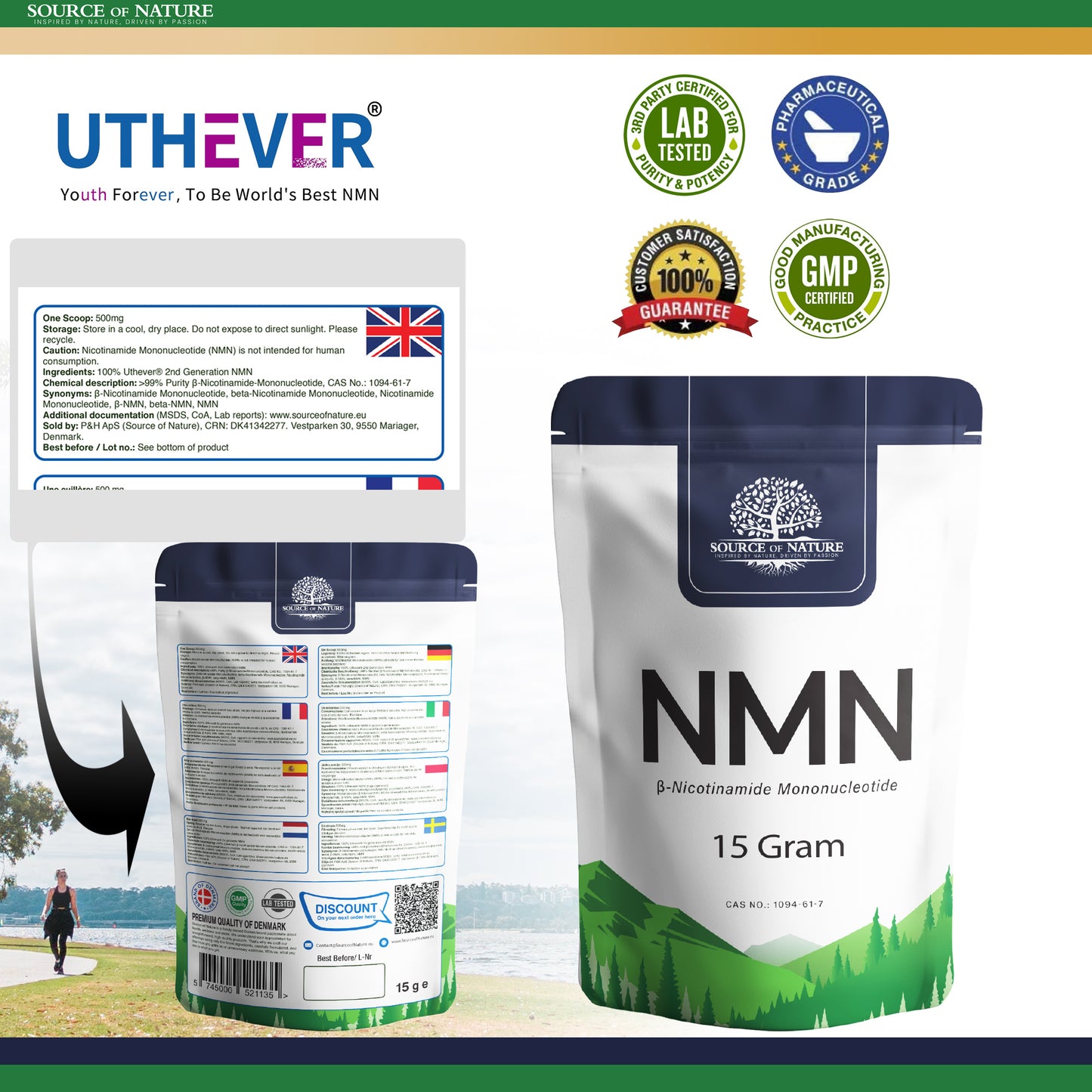 β-Nicotinamide-Mononucleotide 15 Gram (Uthever® 2. Gen NMN)
