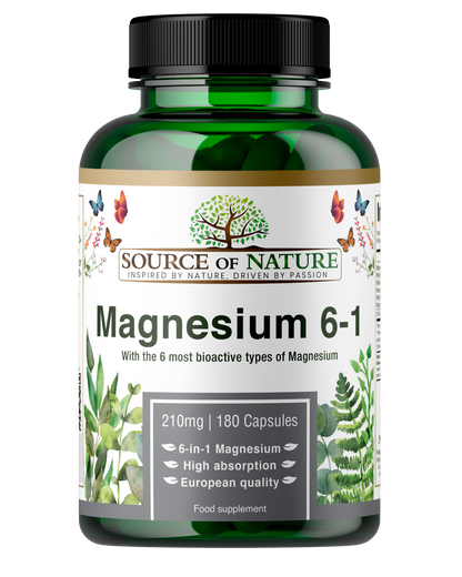 6-in-1 Magnesium 420mg | 180 Capsules | 3-Month Supply