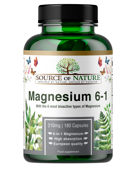 6-in-1 Magnesium 420mg | 180 Capsules | 3-Month Supply