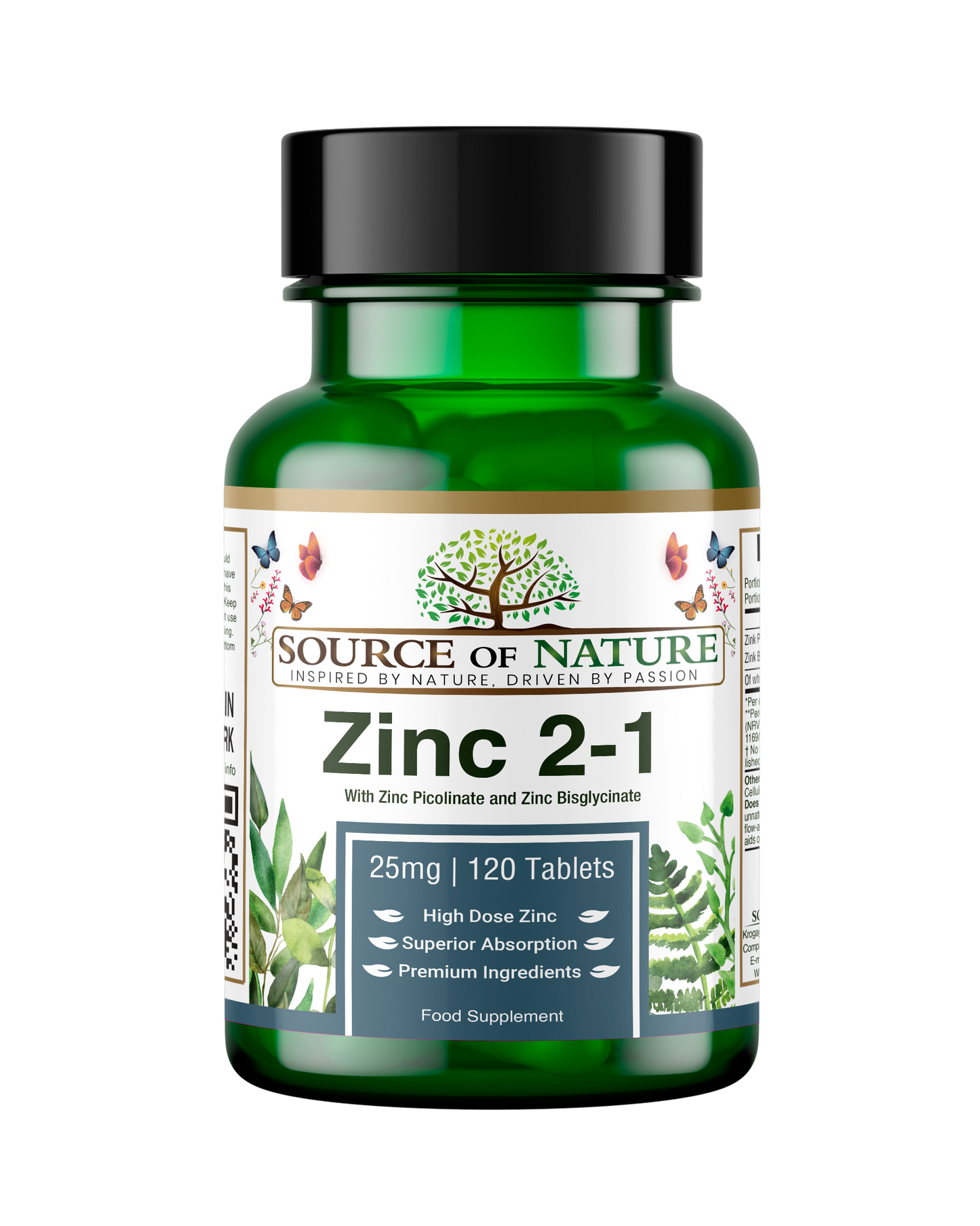 2-in-1 Zinc 25mg | 120 Tablets | 4-Month-Supply