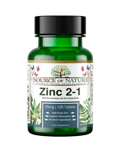 2-in-1 Zinc 25mg | 120 Tablets | 4-Month-Supply