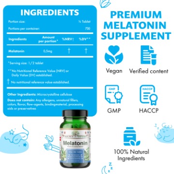 1mg Melatonin | 365 Tablets | 2-Years Supply