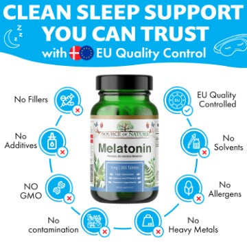 365 Premium Melatonin Tablets | 2 Year Supply | 0,5mg per dose (½ tablet) | High dose | No unwanted additives | 100% Vegan | Made in DK | 100% Vegan | 3rd Party Tested